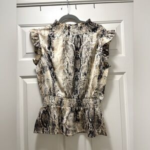Hayden Snakeskin Flutter Top